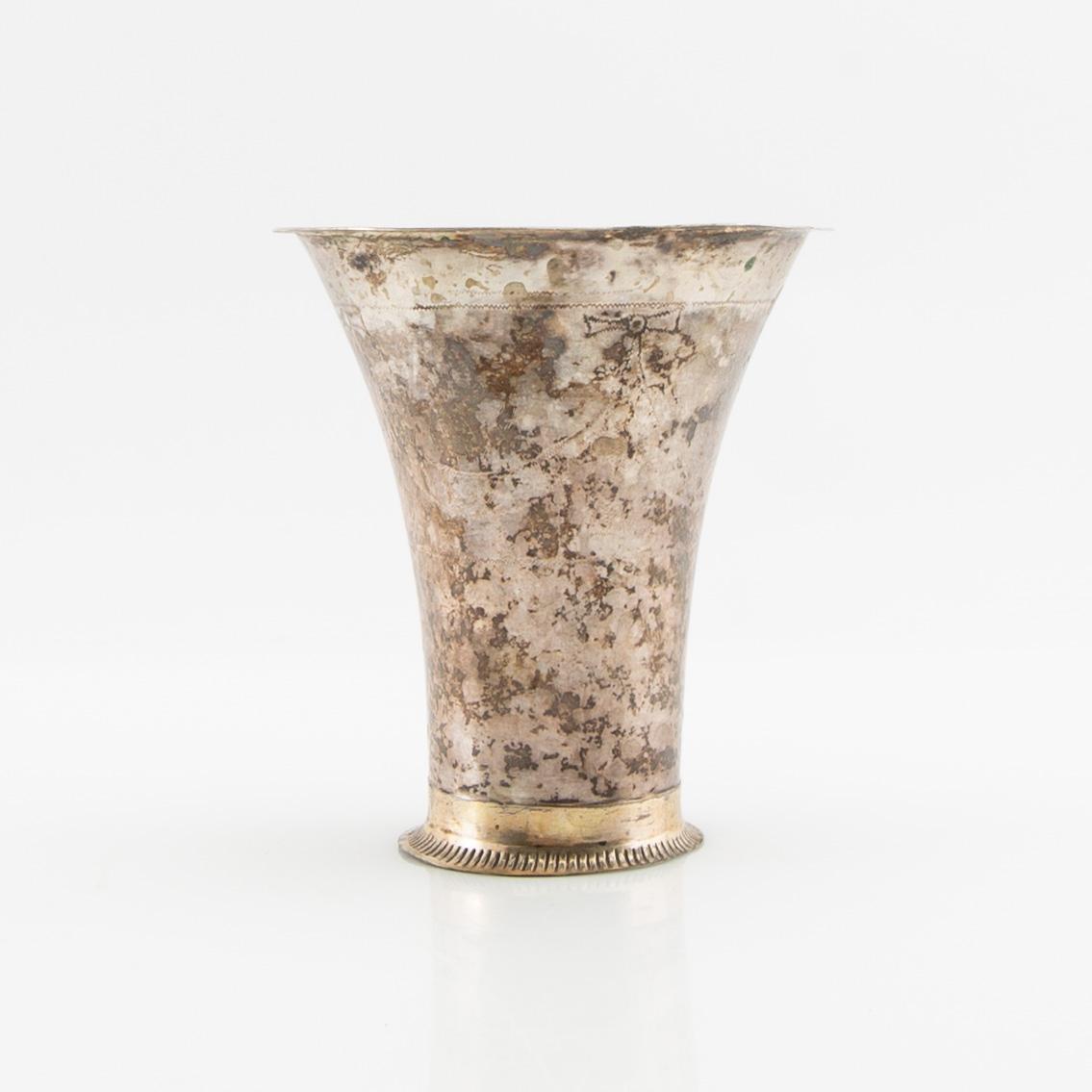 Conrad Gadd pokal/bägare silver delvis förgylld Kristianstad 1749.