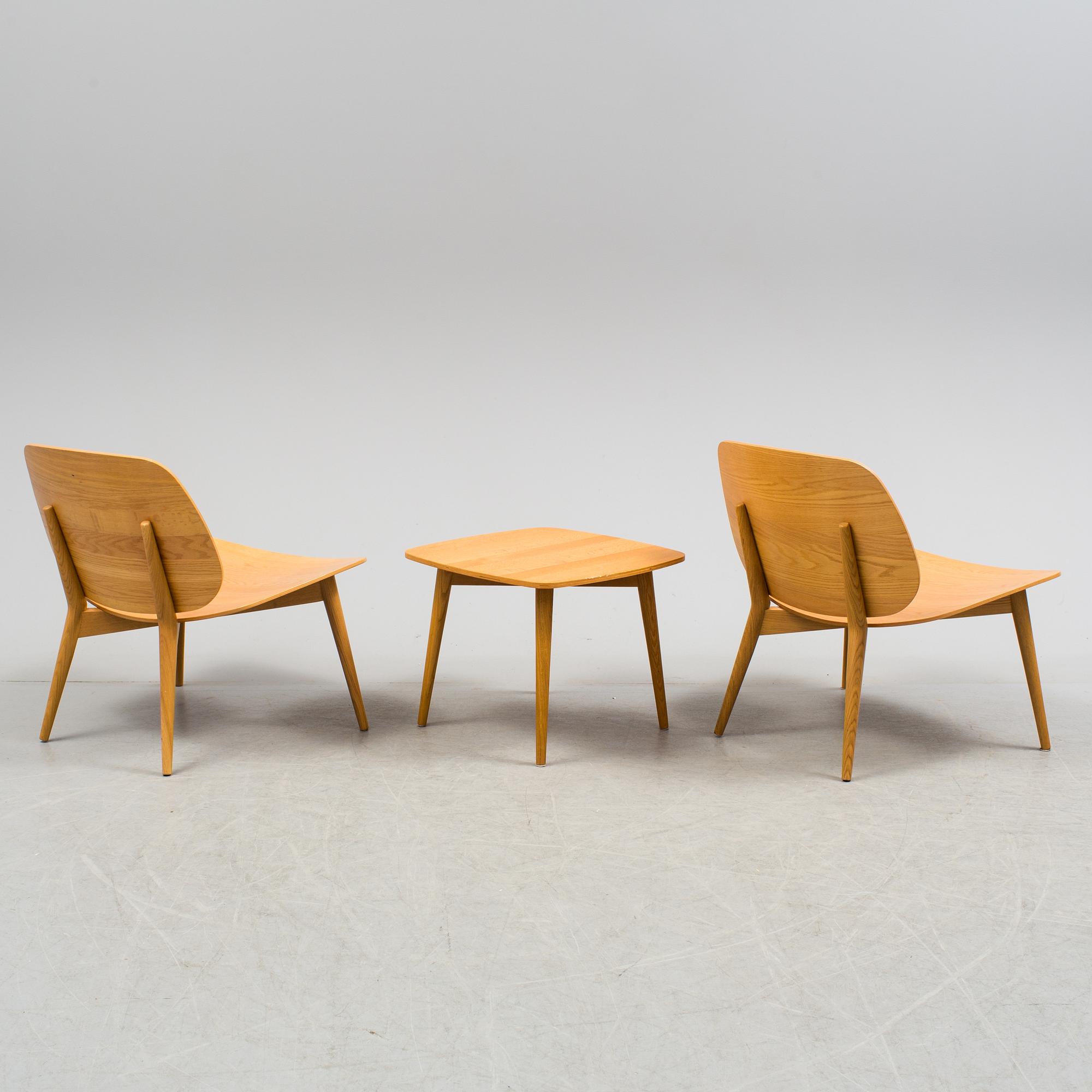 JONAS LINDVALL, stolar samt bord, "Papa", Scandiform, 2000-tal.