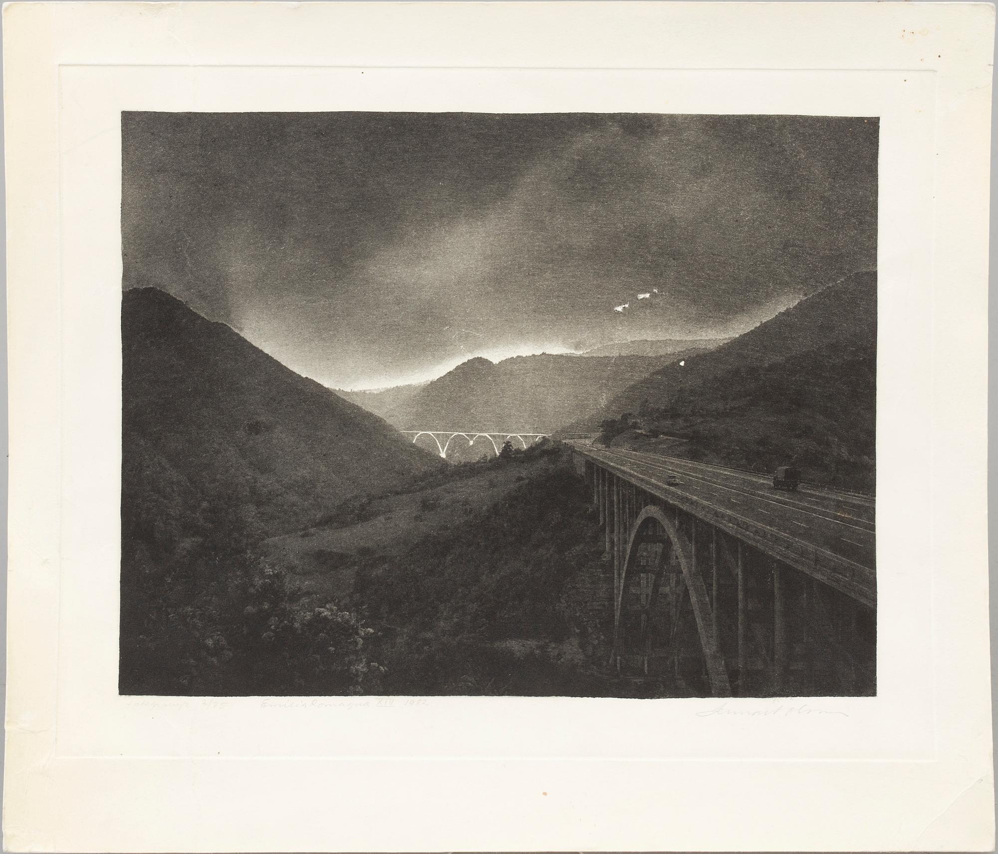 Lennart Olson Photoengraving "Emilia Romagna XIV,1982" signed, numbered and dated 1982.