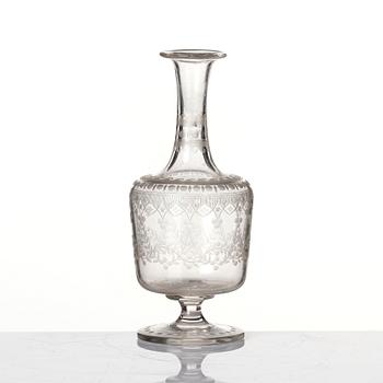 An engraved flask, circa 1800.