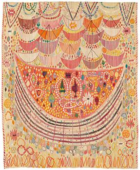 218. Ann-Mari Lindbom, gift Forsberg, A TAPESTRY, "Valdemarsskatten", a tapestry variant, ca 223 x 178,5-180,5 cm, signed AB MMF AMF.