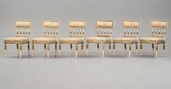 A set of 6 late Gustavian chairs attributed to E Öhrmark.