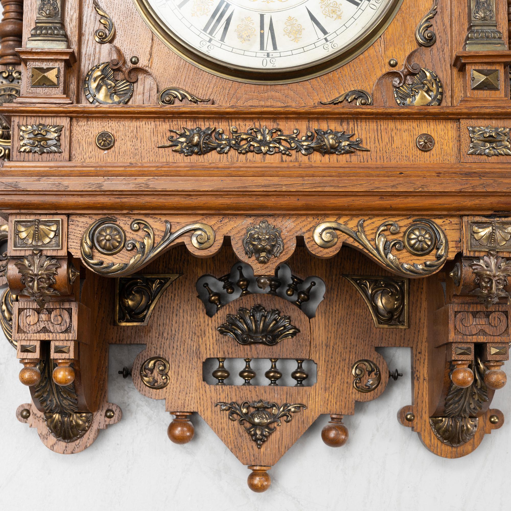 A Neo-Renaissance Lenzkircher wall clock, late 19th Century. - Bukowskis