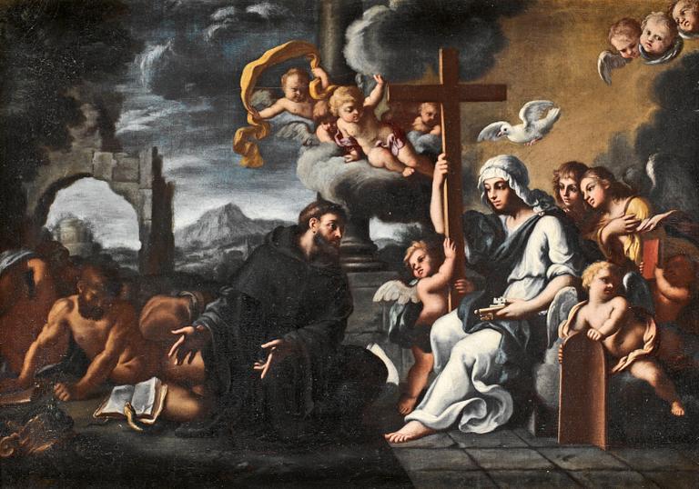 Giovanni Domenico Cerrini ("Il Cavaliere Perugino") Tillskriven, St Fransiscus pekandes mot religionen.