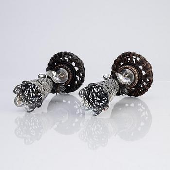 Vaser, ett par, silver. Qingdynastin, 1800-talet senare del.