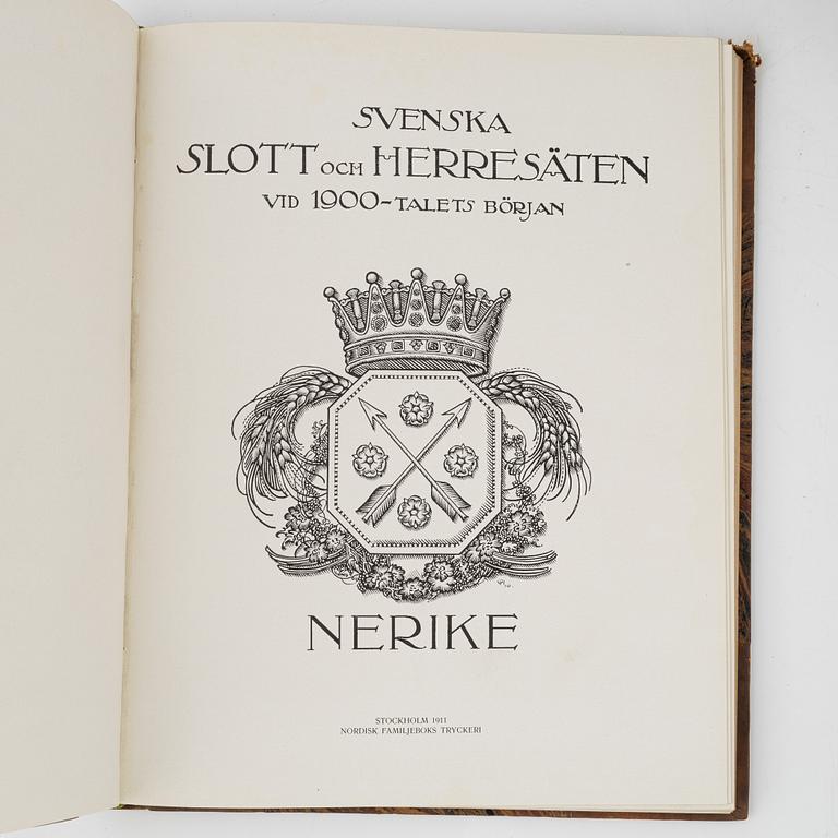 "Svenska slott och herresäten vid 1900-talets början", 5 vol, Stockholm 1908-14; samt Ny följd 4 vol, Stockholm 1918-23.