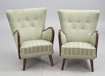 FÅTÖLJER, ett par, 1900-talets mitt.