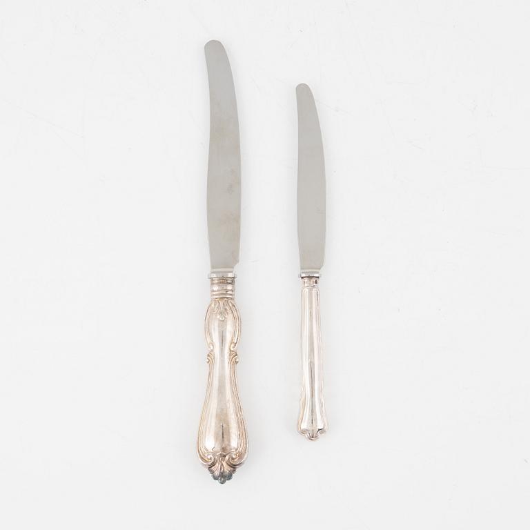 Bestick, 20 st, silver, bl a CG Hallberg, Stockholm 1955.