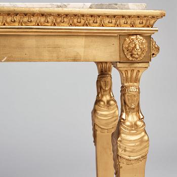 A late Gustavian console table, early 19th century.