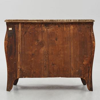 A rococo ormolu-mounted and parquetry commode attributed to C. G. Willkom (master in Stockholm 1763-65).