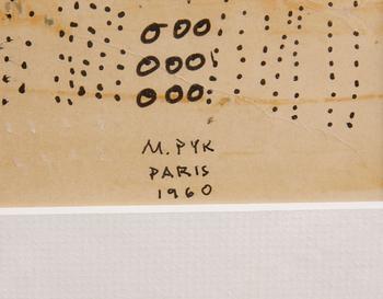 PYK, MADELEINE, blandteknik, sign o dat Paris 1960.