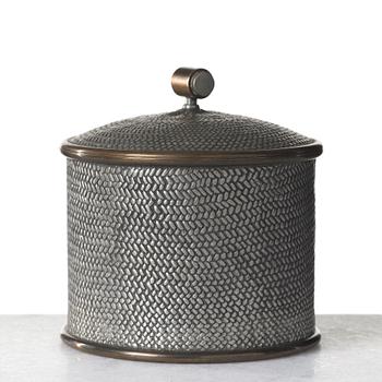 Björn Trägårdh, a pewter and brass jar with cover by Svenskt Tenn, Stockholm 1952.