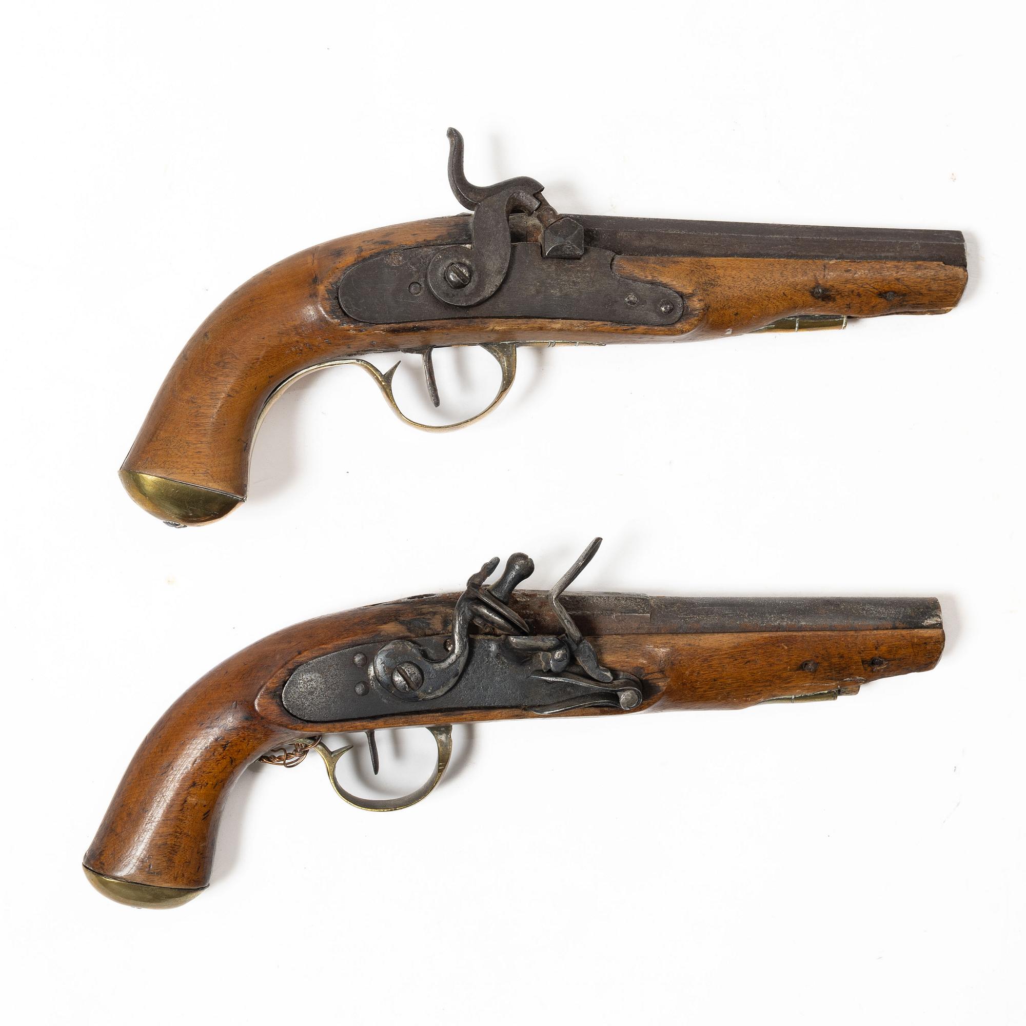 Flintlåspistol och slaglåspistol, Sverige, 1800-tal.