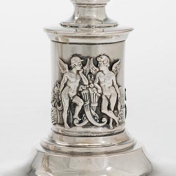 A pair of Empire silver candlesticks, Northern Europe, first half of the 19th century.