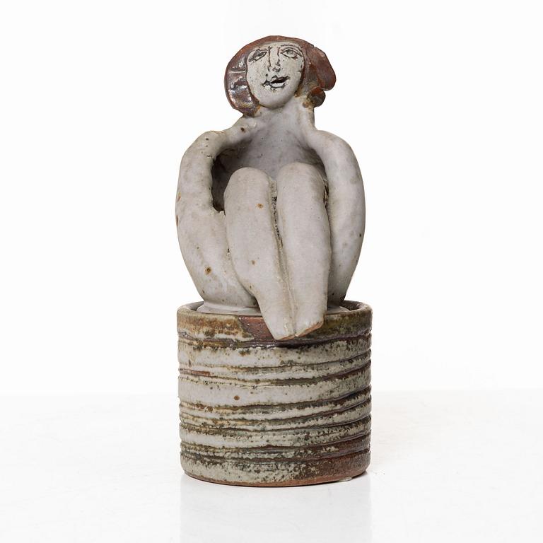 Lisa Larson, stoneware, jar with lid, stoneware, unique, Gustavsberg studio,