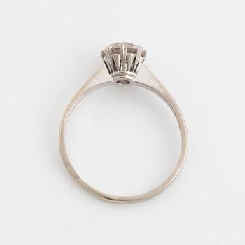 Ring, 18K white gold, with brilliant-cut diamond 1.04 ct.