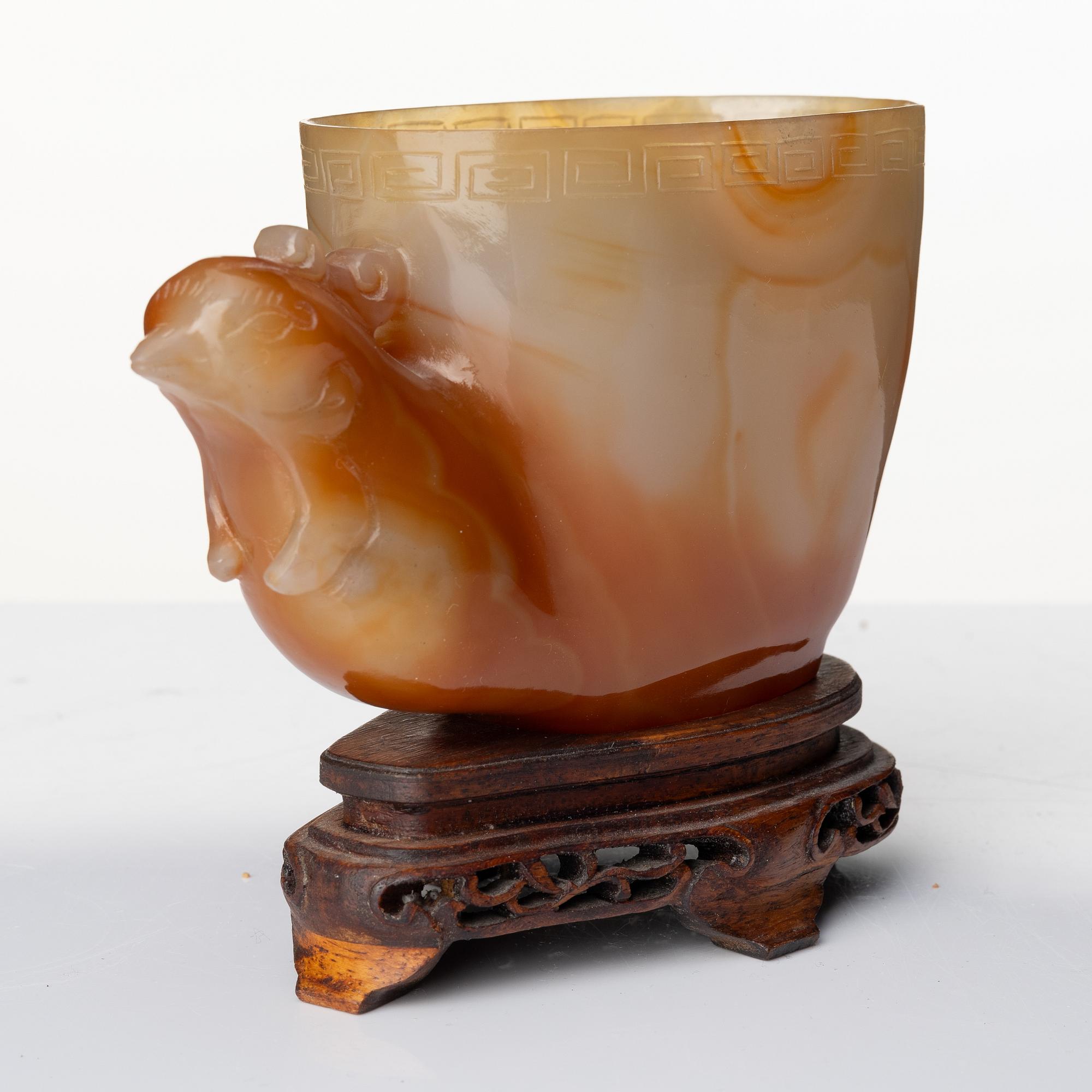 Bägare, agat, Kina, 1900-tal.