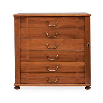A Josef Frank mahogany miniature chest of drawers, Svenskt Tenn, model 2058.