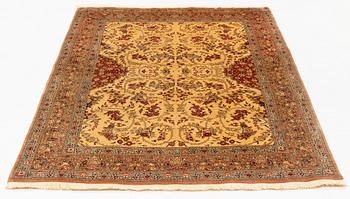 A rug, Old, silk Qum, ca ca 188 x 130 cm.