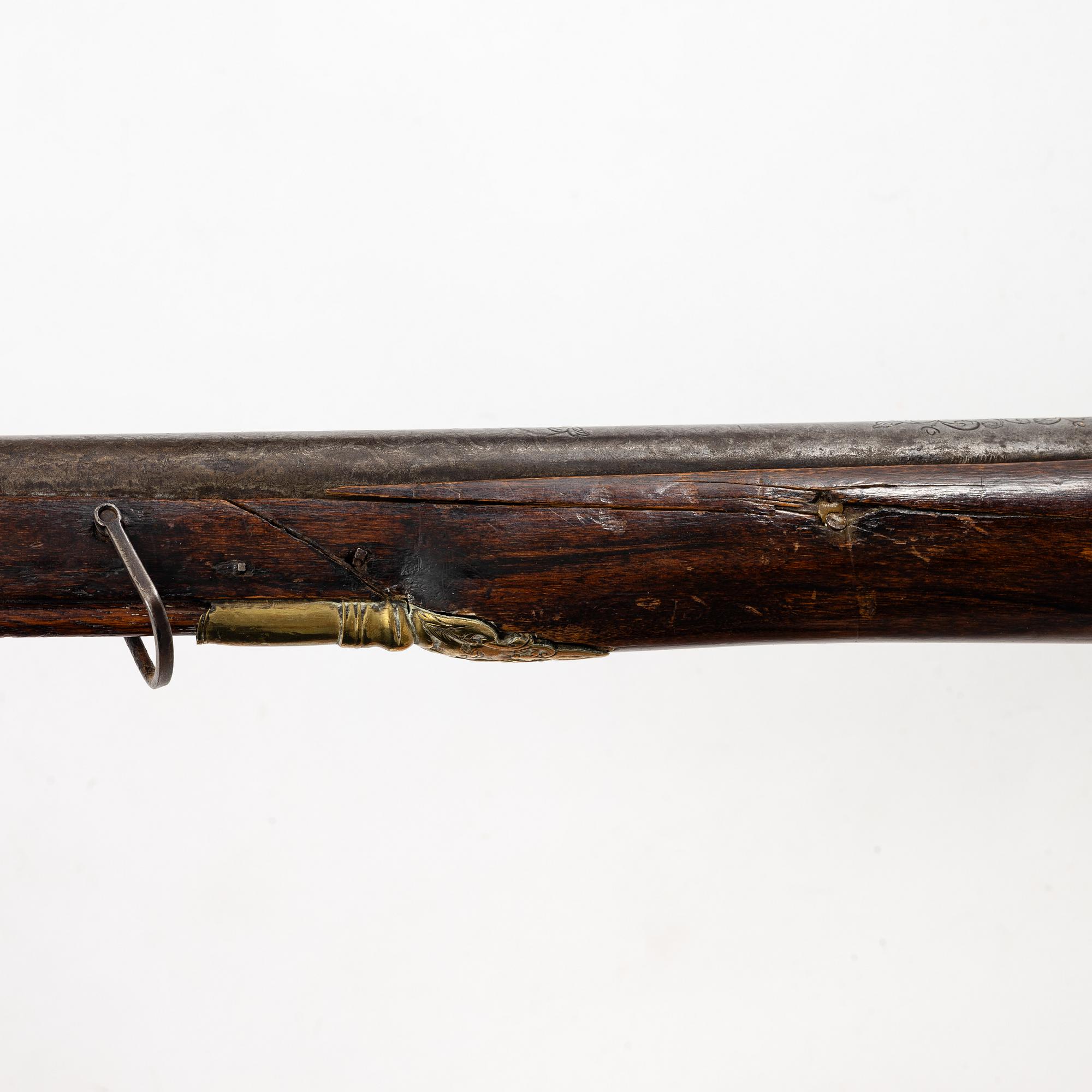 Percussion gun, converted from flintlock, Sweden, 18th century.