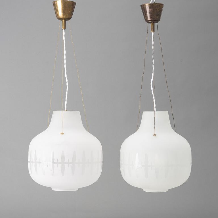 Harald Notini or Uno Westerberg, a pair of ceiling lamps model "11868", Arvid Böhlmarks Lampfabrik, Stockholm, 1950s.