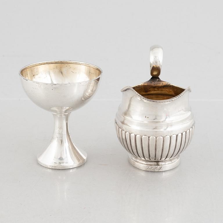Cream jug and bowl on foot, Finland and Sweden, 19th-20th century.