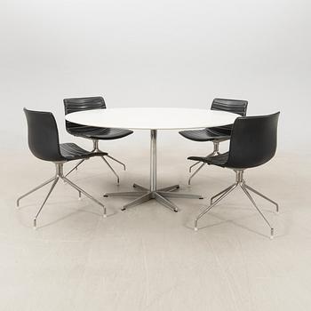 Lievore Altherr Molina, chairs 4 pcs "Catifa" for Arper, Italy late 20th century and table.