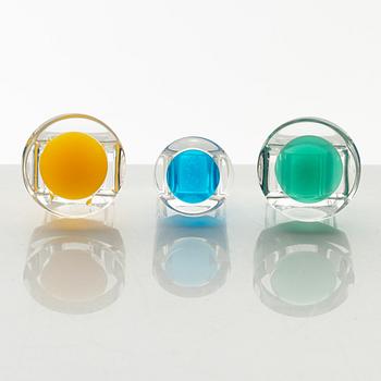 Siv Lagerström, three acrylic rings, 1970s.