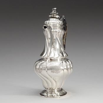 KAFFEKANNA, av Kilian Kelson, Stockholm 1750. Rokoko.