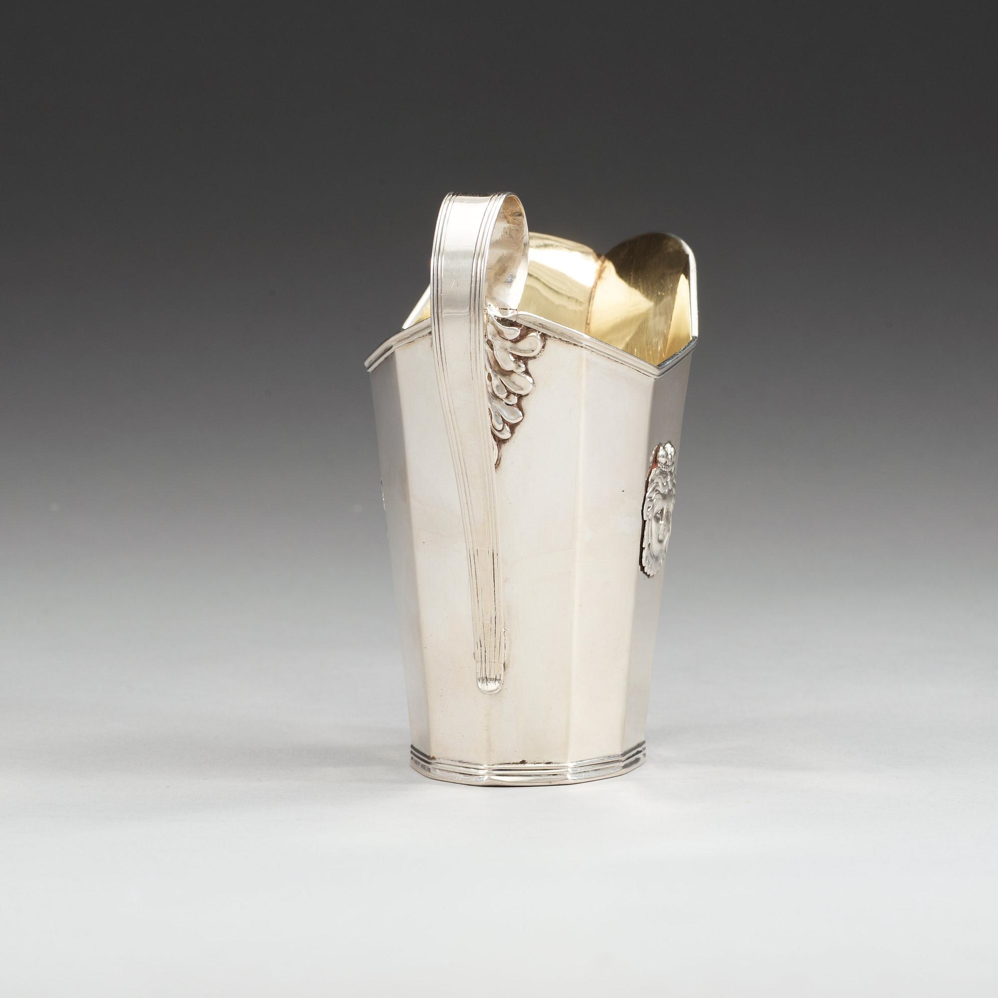 A Swedish 18th century parcel-gild milk-jug, makers mark of Pehr Zethelius, Stockholm 1798.