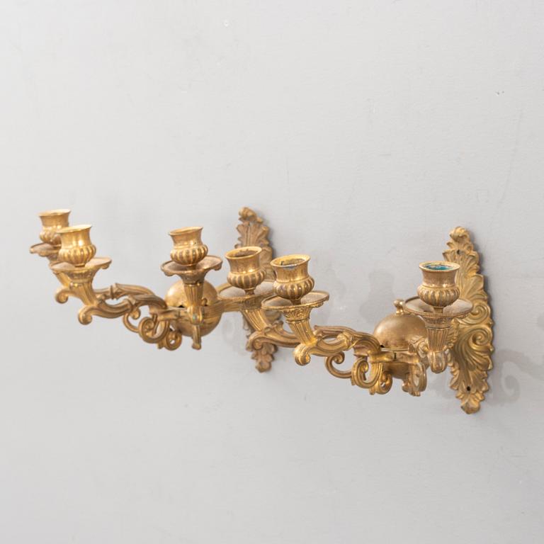 A pair of wall brackets late empire later part of the 19th century.