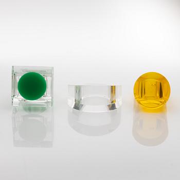 Siv Lagerström, three acrylic plastic rings, 1970s.