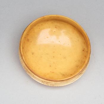 A 17th century bone and gold snuff-box.