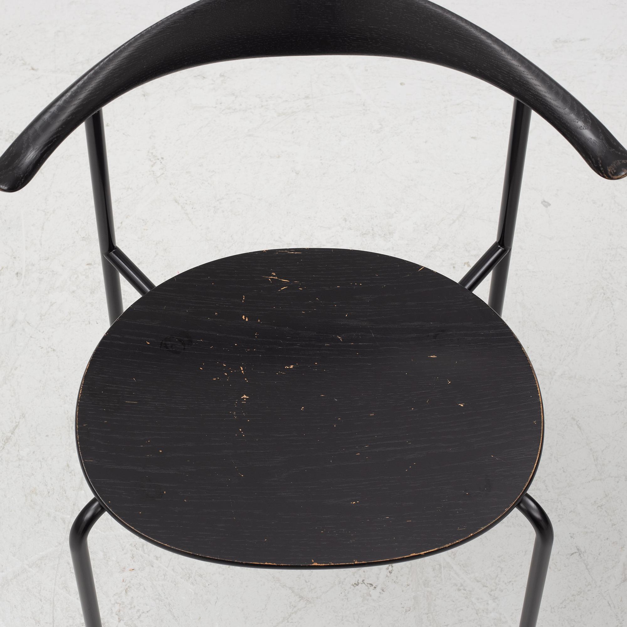 Hans J. Wegner, a set of six black oak chairs, 'CH88T', Carl Hansen & Son, Denmark, 2016.