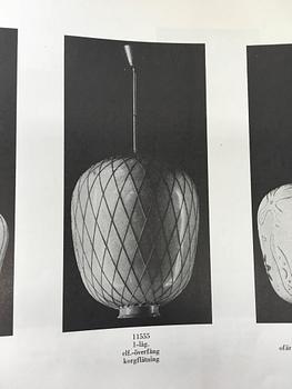 Harald Elof Notini, taklampa, "modell 11555" Arvid Böhlmarks Lampvarufabrik, Stockholm 1940-tal.