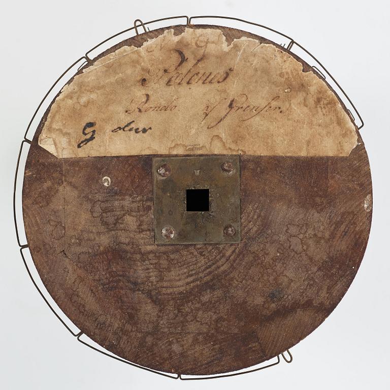 GOLVUR med spelverk, av Peter Strand 1798, med 14 stycken musikrullar. Sengustavianskt.