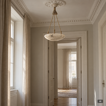 Ceiling lamp, alabaster, 1920s.