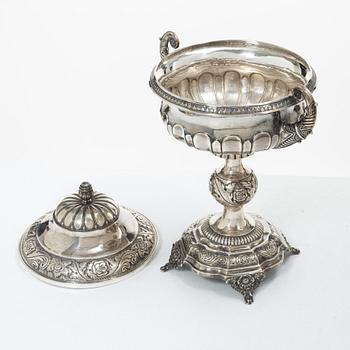 A Swedish silver Empire sugar bowl, mark of Johan Wilhelm Ohlsson, Lidköping (1837–1847).