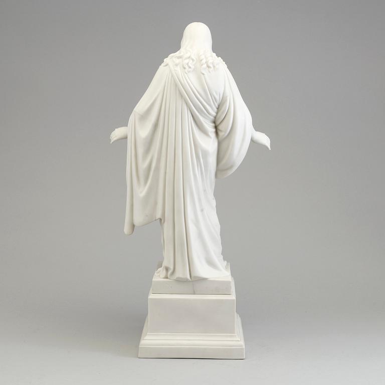 BERTEL THORVALDSEN, after. A porcelain sculpture of Christ from Gustavsberg, 1934.