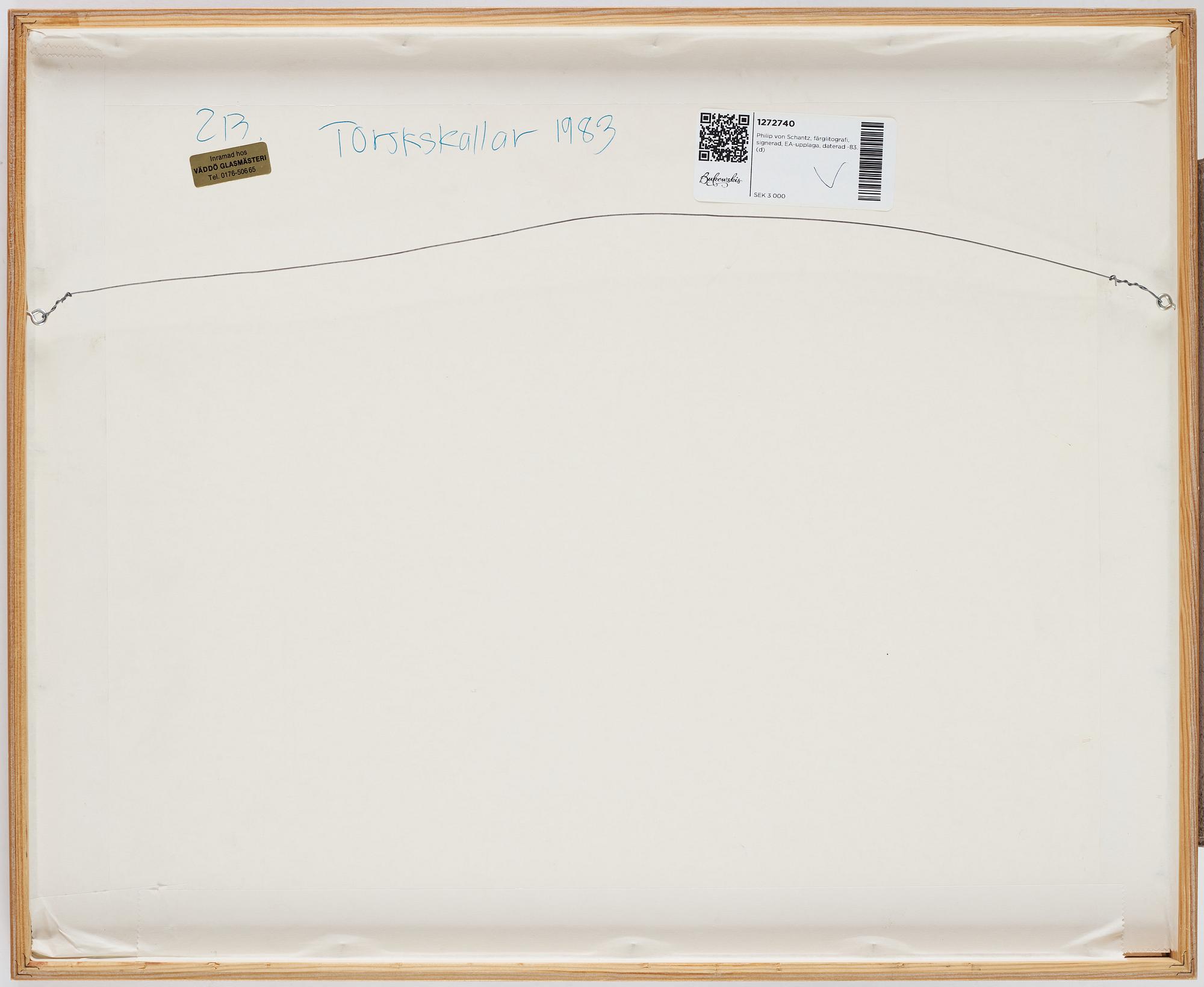 Philip von Schantz, lithograph in color, signed, EA-edition, dated -83.