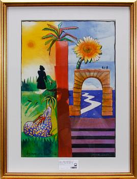 FÄRGLITOGRAFIER, 2 st, Bengt Olsson resp Jeanette Karsten. Sign och numr.