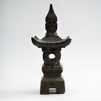 DEKORELEMENT,  4 delar, möjligen lavasten, ostindien.