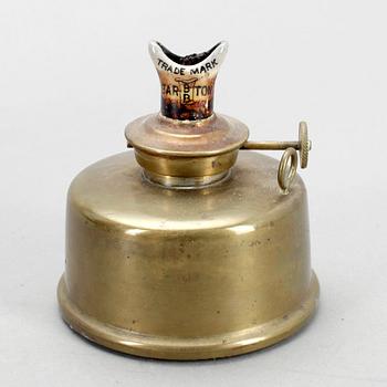 FOTOGENLYKTOR, 2 st, mässing, 18/1900-tal.