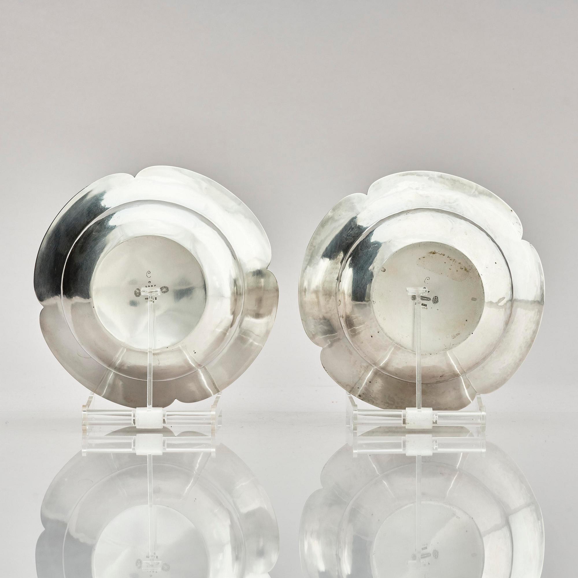 Georg Jensen, a pair of silver bowls, model '25', Copenhagen 1918, Swedish import marks GABF.