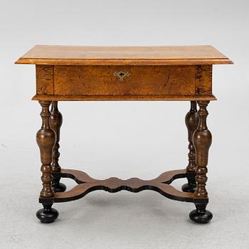 A Swedish late Baroque burr-alder table, first part 18th century.