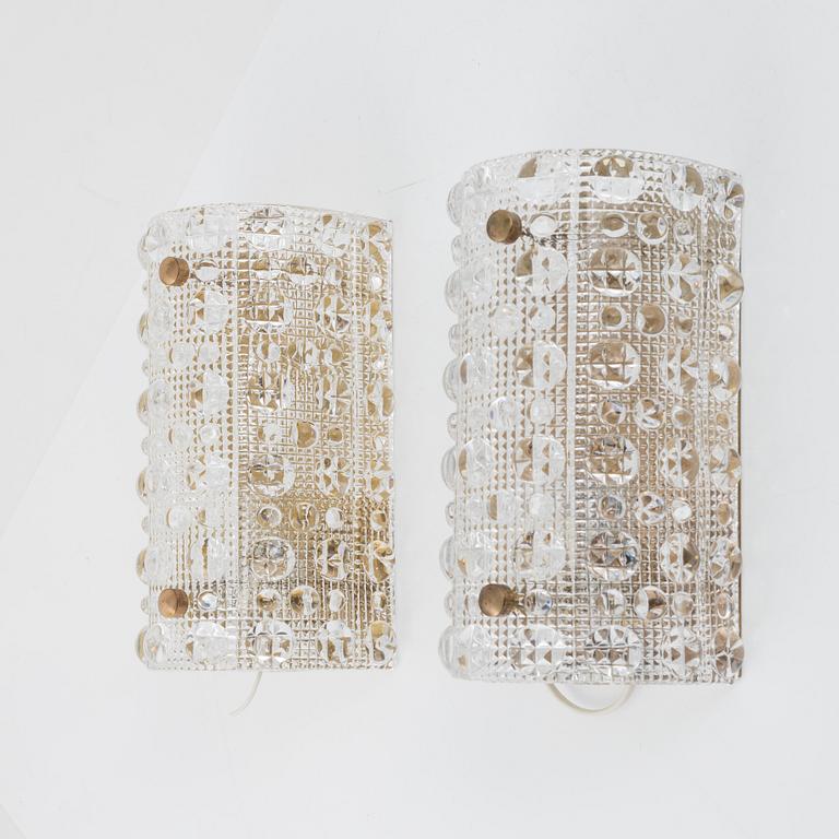 Carl Fagerlund, vägglampor ett par, Orrefors, 1960-tal.