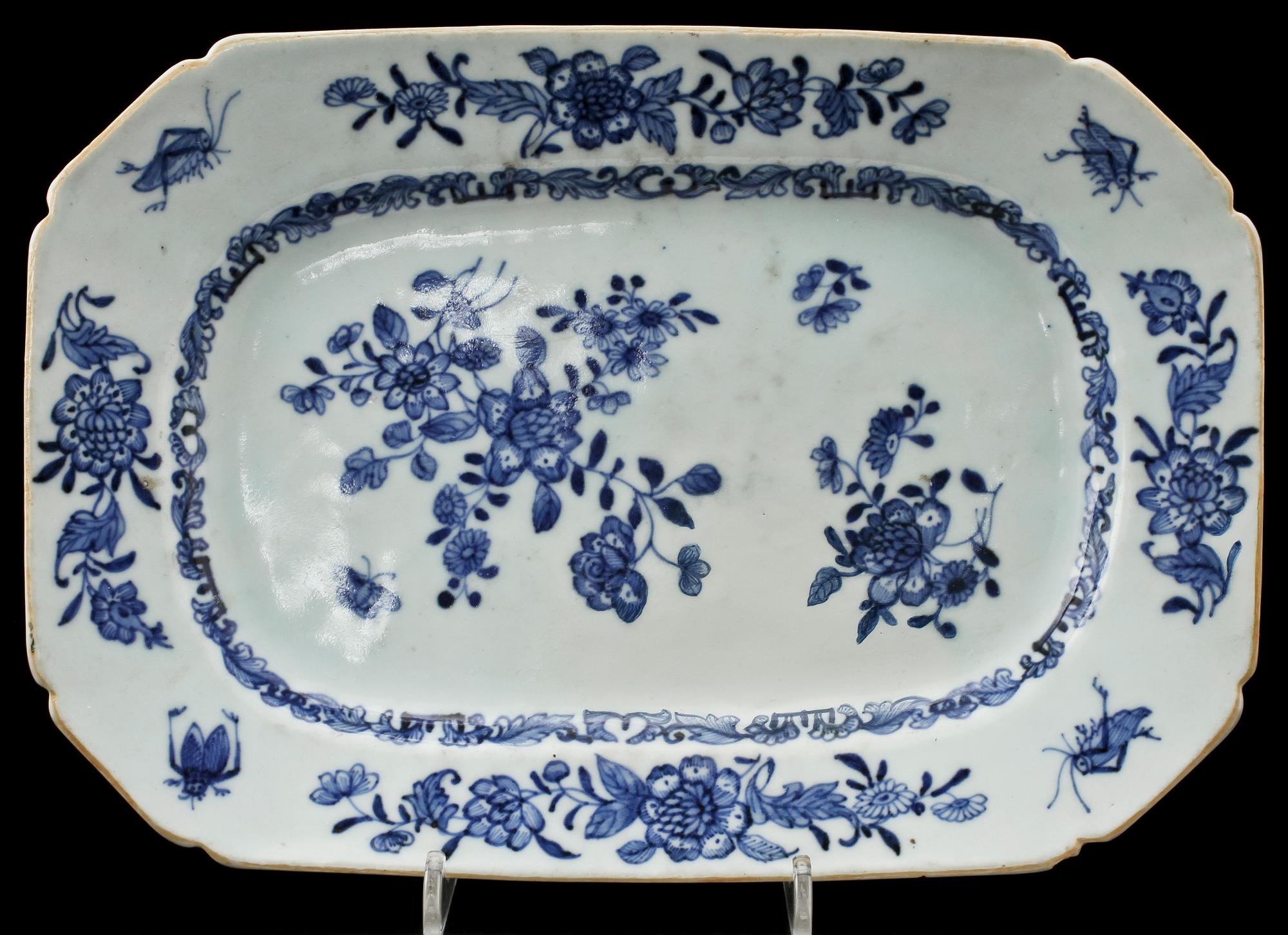 PARTI PORSLIN, 3 delar, Kina, delvis 1700-tal.