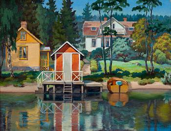 572. Matti Taskinen, HOUSES ON THE SHORE.