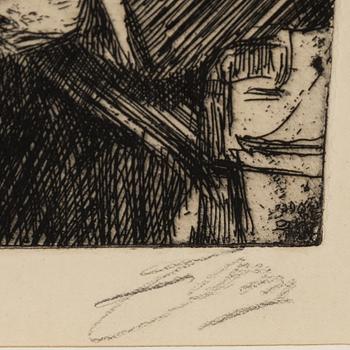 Anders Zorn, etching, 1904, signed in pencil.