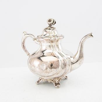 AG Dufva coffee pot, nickel silver, neo-rococo mid/second half of the 19th century.